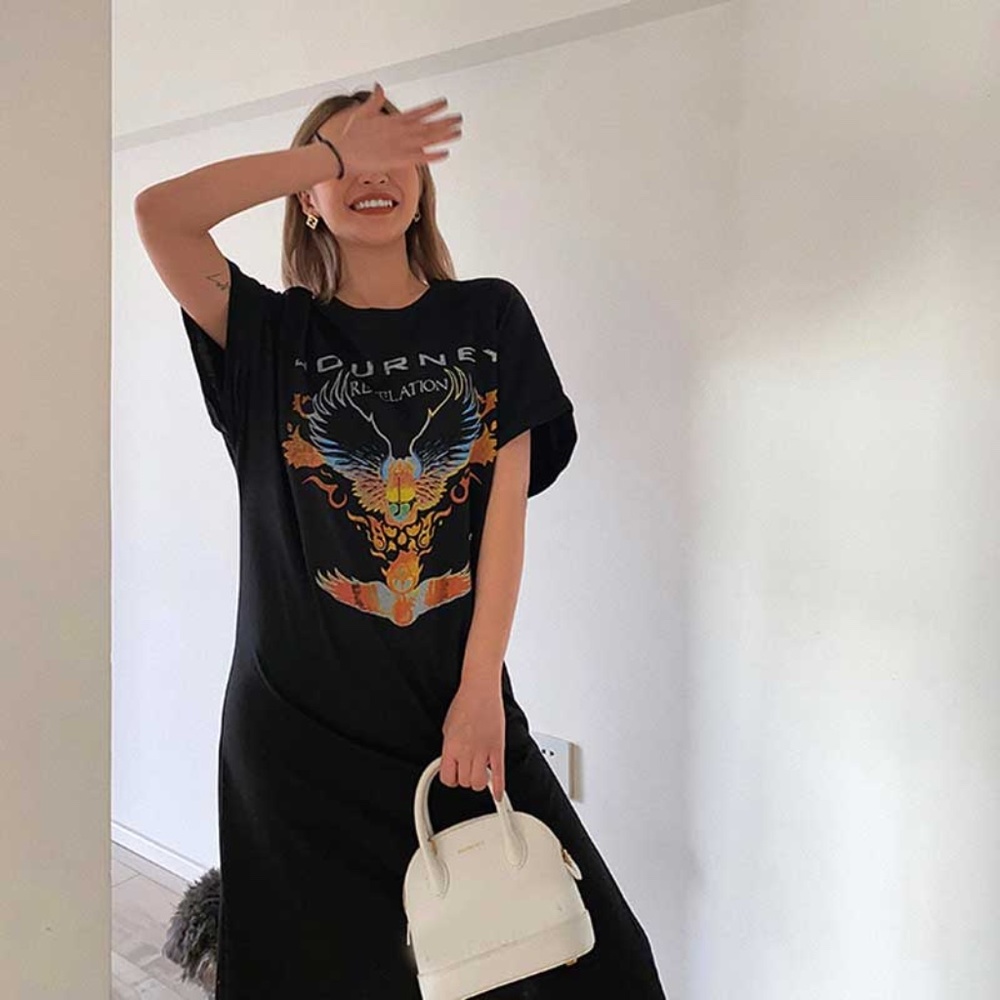 Journey Revelation band graphic black tee dress - Picture 7 of 15